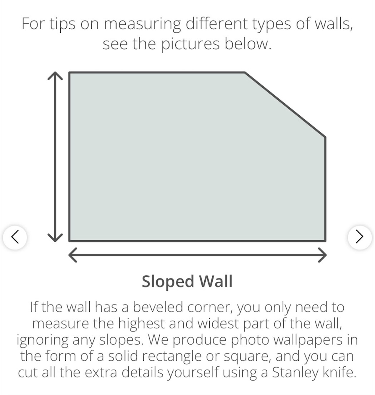 Sloped Wall measurement guide